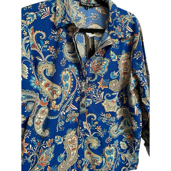 Tolani Collection Zadie Blouse And Pants Size S Blue Paisley New - Picture 5 of 12